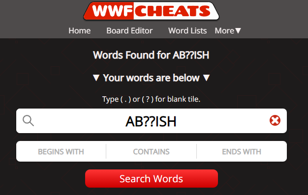 Words with Friends Cheat