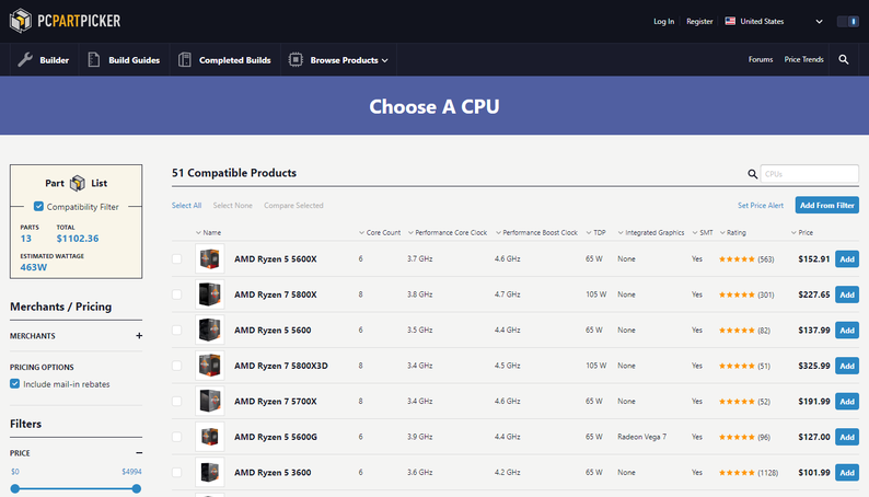 Choosing a CPU and looking at pricing