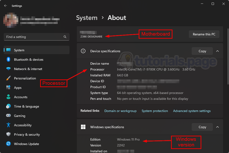 Windows 11 Settings app: system