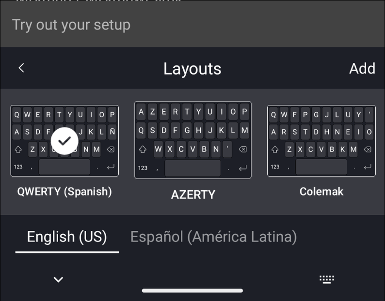 Selecting a keyboard layout for all the languages